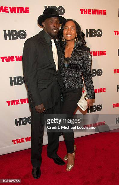 Actors Michael Kenneth Williams and Sonja Sohn arrive to HBO's New York premiere of "The Wire" at Chelsea West Cinema in New York City on January 4,...