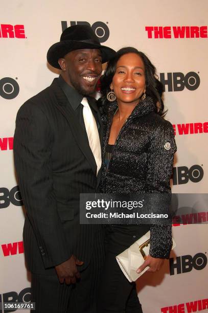 Actors Michael Kenneth Williams and Sonja Sohn arrive to HBO's New York premiere of "The Wire" at Chelsea West Cinema in New York City on January 4,...