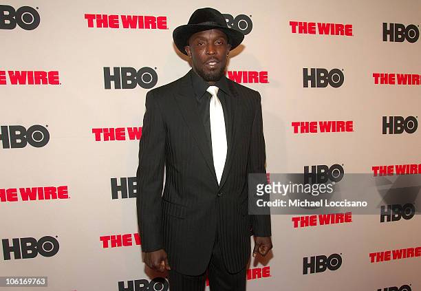 Actor Michael Kenneth Williams arrives to HBO's New York premiere of "The Wire" at Chelsea West Cinema in New York City on January 4, 2008.