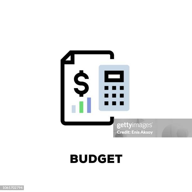 budget line icon - budget stock illustrations