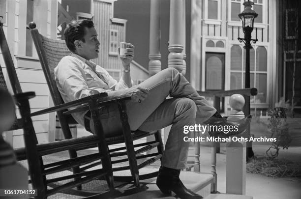 American country music singer and television host Jimmy Dean on the set of 'The Jimmy Dean Show', USA, 13th November 1964.