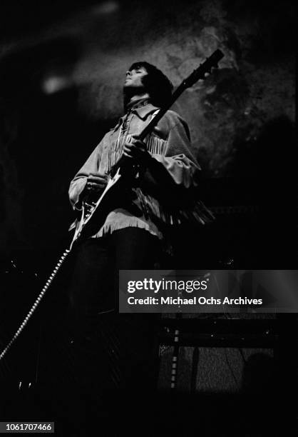 Guitarist Erik Brann of American rock band Iron Butterfly in concert, circa 1967.