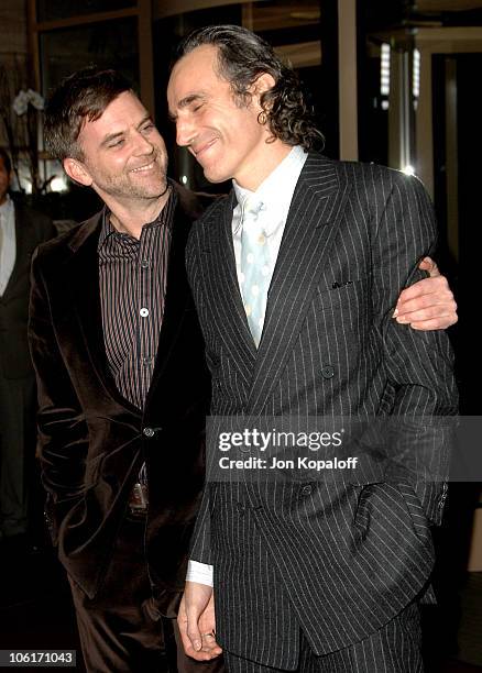 Director Paul Thomas Anderson and actor Daniel Day-Lewis arrive to The 33rd Annual Los Angeles Film Critics Awards at the InterContinental Hotel on...