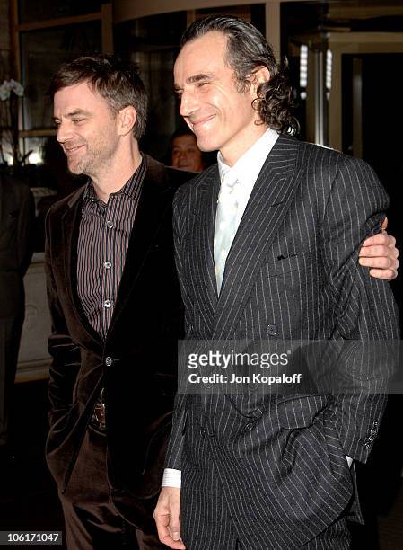 Director Paul Thomas Anderson and actor Daniel Day-Lewis arrive to The 33rd Annual Los Angeles Film Critics Awards at the InterContinental Hotel on...