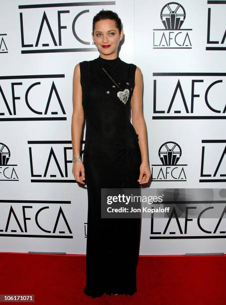 Actress Marion Cotillard arrives to The 33rd Annual Los Angeles Film Critics Awards at the InterContinental Hotel on January 12, 2008 in Century...