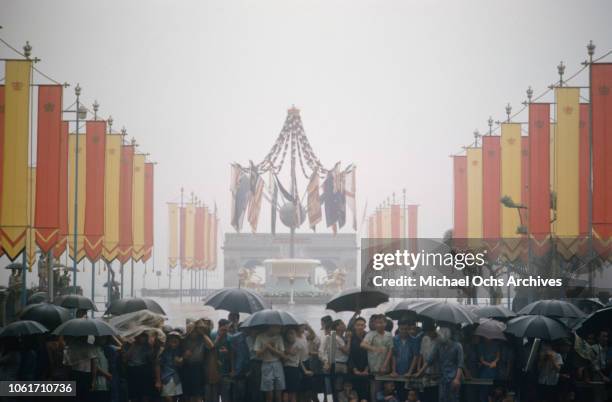 Procession in Hong Kong to celebrate the coronation of Queen Elizabeth II in London, June 1953.