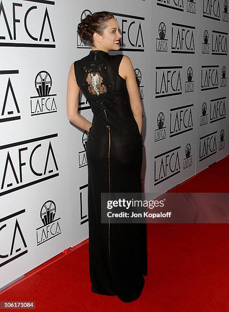 Actress Marion Cotillard arrives to The 33rd Annual Los Angeles Film Critics Awards at the InterContinental Hotel on January 12, 2008 in Century...