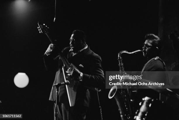 American blues guitarist Albert King performs at the Village Gate nightclub in Greenwich Village, New York City, 11th April 1969.