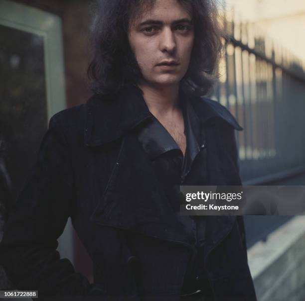 Guitarist Ritchie Blackmore of newly-formed British hard rock band Deep Purple, during the band's launch by EMI in Manchester Square, London, 1969.