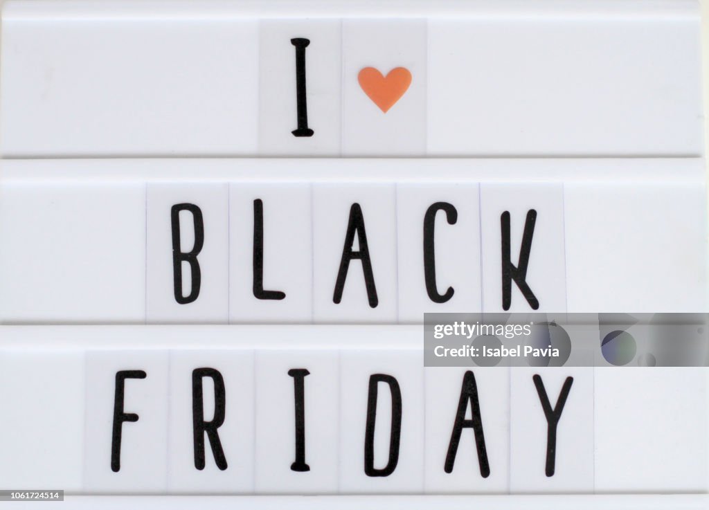 Black Friday message in light box