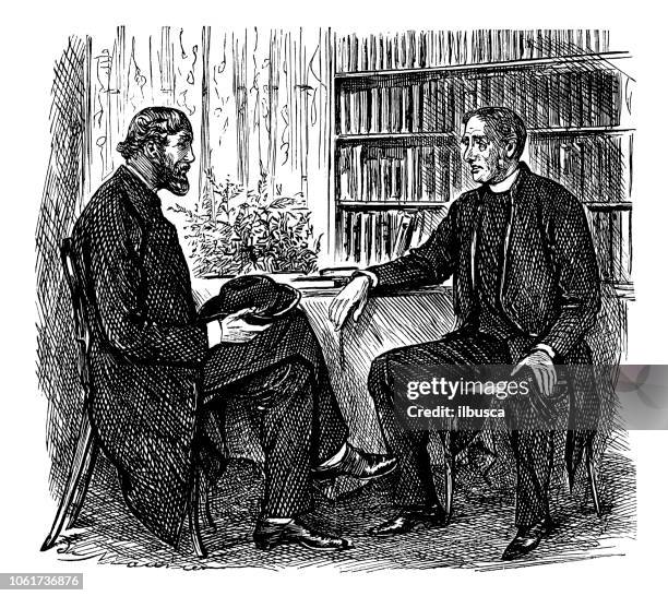 british london satire caricatures comics cartoon illustrations - priests talking stock illustrations