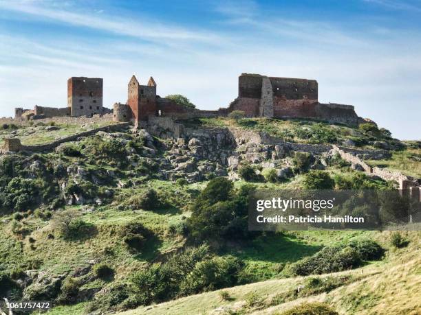 the ruin of hammershus, bornholm - bornholm island stock pictures, royalty-free photos & images