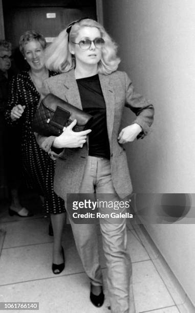 View of French actress Catherine Deneuve in Los Angeles International Airport, Los Angeles, California, March 1, 1981.