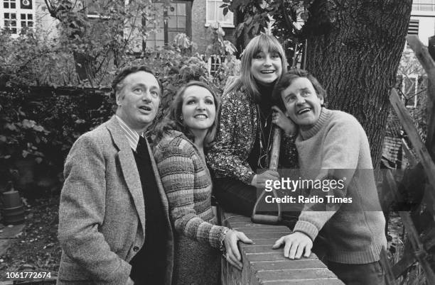 Portrait of actors Paul Eddington, Penelope Keith, Felicity Kendal and Richard Briers, photographed for Radio Times in connection with the television...