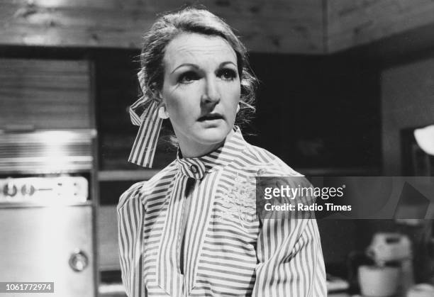 Actress Penelope Keith in a scene episode 'The Green Door' of the television sitcom 'The Good Life', 1977.