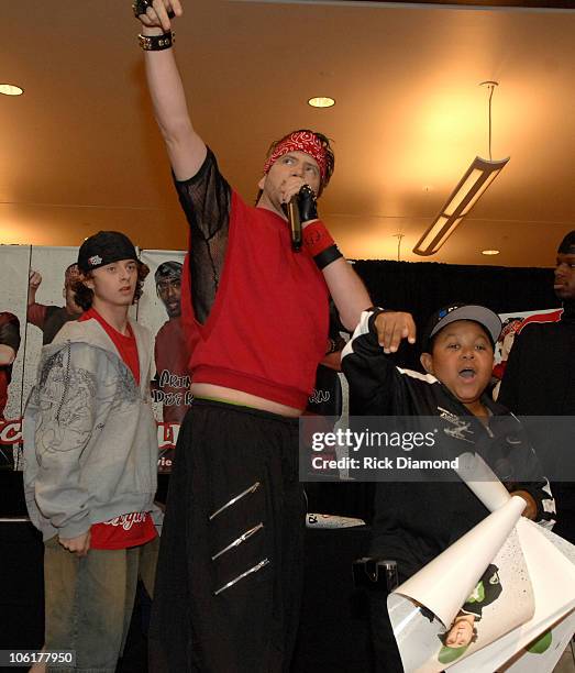Jesse Brown, Jamie Kennedy and Emmanuel Lewis during "Kickin' It Old Skool" Breakdance Contest at StoneCrest Mall at Stonecrest Mall in Atlanta,...