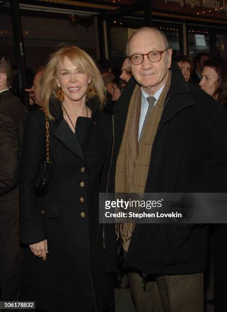 Neil Simon and Elaine Joyce during "A Moon for the Misbegotten" Broadway Opening - Arrivals and Curtain Call at The Brooks Atkinson Theatre in New...