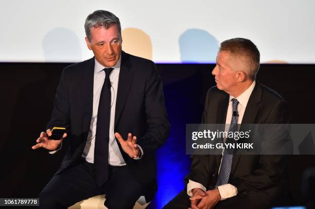 President Chris Kermode speaks at the launch of the new ATP cup tournament on the sidelines of the ATP tour finals in London on November 15, 2018. -...