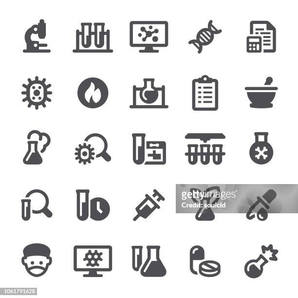 lab icons - biotechnology icon stock illustrations