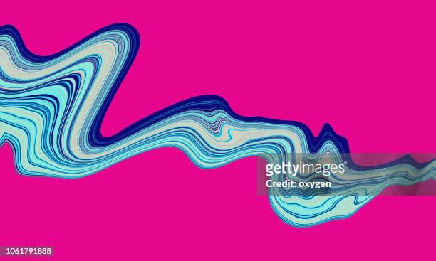 abstract blue glowing wave background - trippy - fotografias e filmes do acervo