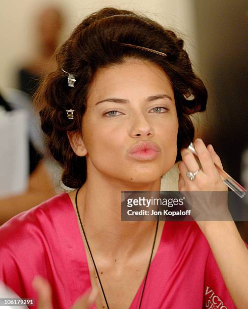 Model Adriana Lima backstage at the 12th Annual Victoria's Secret Fashion Show at the Kodak Theater on November 15, 2007 in Los Angeles.