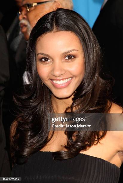 Jessica Lucas arrives at the 39th NAACP Image Awards held at the Shrine Auditorium on February 14, 2008 in Los Angeles, California.