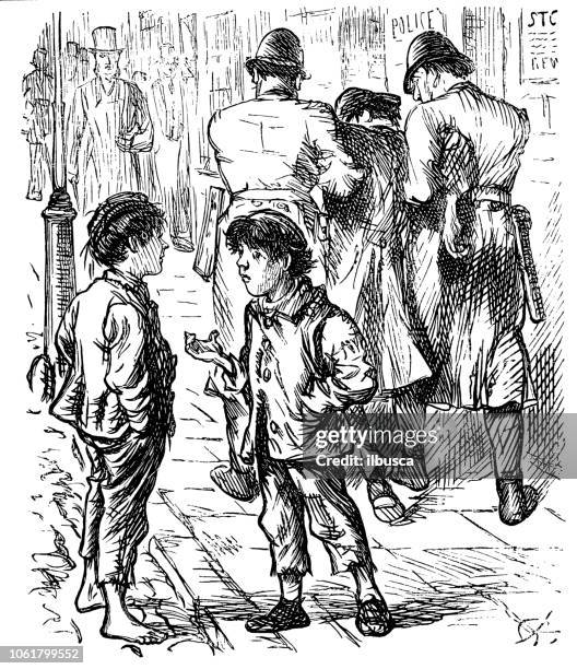 british london satire caricatures comics cartoon illustrations: arrest - child arrested stock illustrations