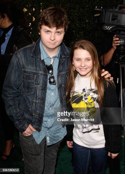 Actress Abigail Breslin and Spencer Breslin arrive at Chevy Rocks The Future at the Buena Vista Lot at The Walt Disney Studios on February 19, 2008...