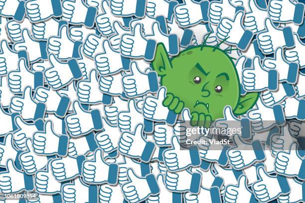 internet-troll gefälschte nachrichten konto soziale medien mag - lügenpresse stock-grafiken, -clipart, -cartoons und -symbole