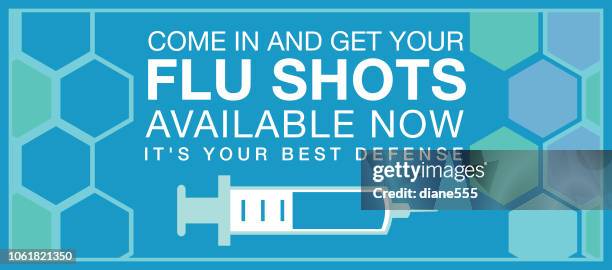 flu shot web banner - flu vaccine stock illustrations