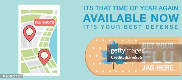 flu shot web banner - fall prevention stock illustrations