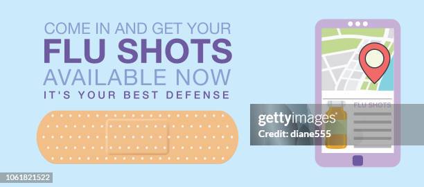 flu shot web banner - flu vaccine stock illustrations