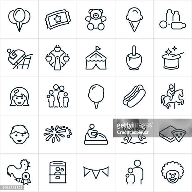 stockillustraties, clipart, cartoons en iconen met kermis pictogrammen - farmer's market