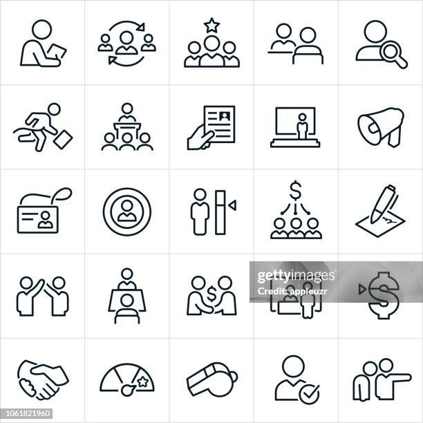 human resources-icons - arbeitslosigkeit stock-grafiken, -clipart, -cartoons und -symbole