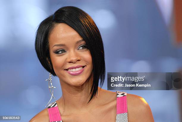Rihanna during Zach Braff And Rihanna Visit MTV's TRL - May 9, 2007 at MTV Studios in New York City, New York, United States.