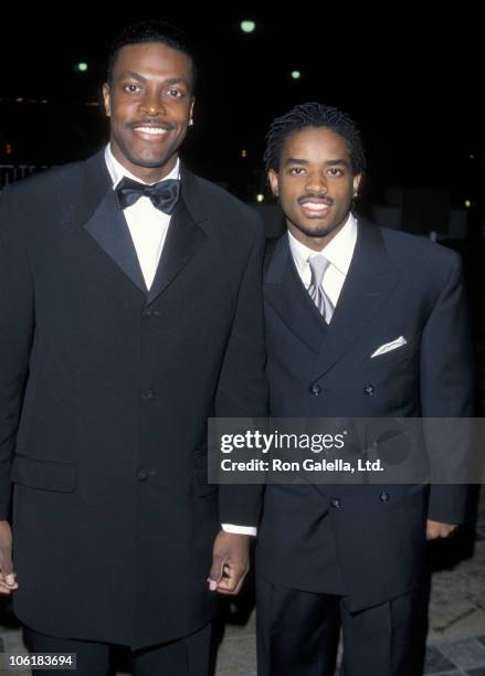 Chris Tucker and Larenz Tate during MusiCares Honors Stevie Wonder at Century Plaza Hotel in Los Angeles, California, United States.