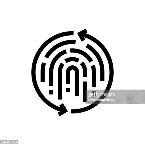 expert system line icon - learning computer programming stock illustrations