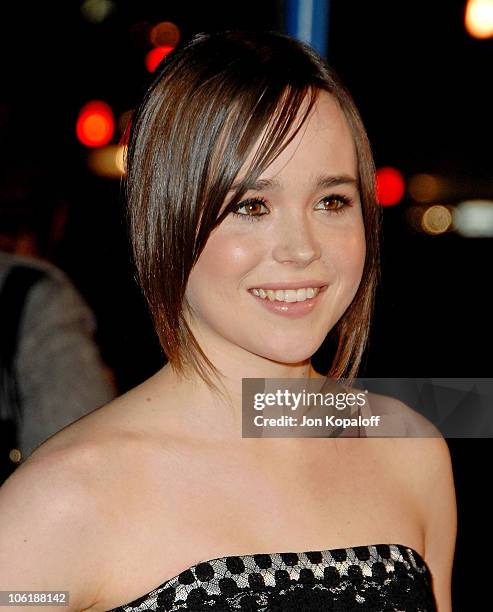 Actress Ellen Page arrives at the Los Angeles premiere "Juno" at the Mann Village Theater on December 3, 2007 in Westwood, California.