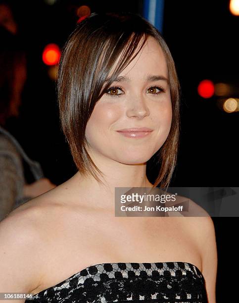 Actress Ellen Page arrives at the Los Angeles premiere "Juno" at the Mann Village Theater on December 3, 2007 in Westwood, California.