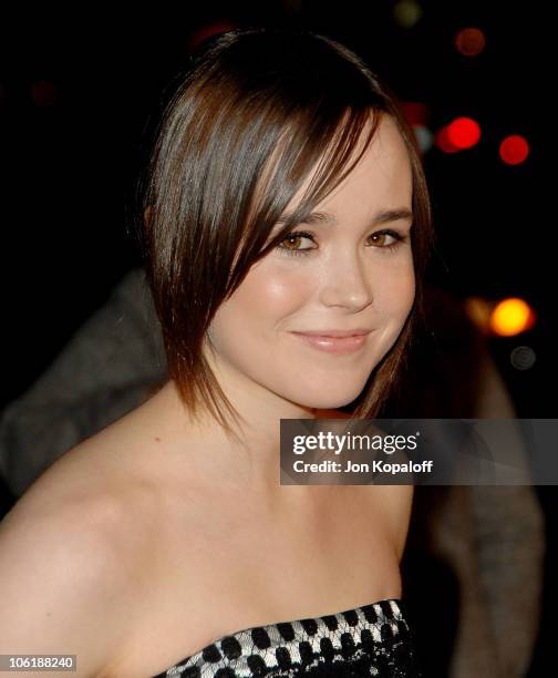 Actress Ellen Page arrives at the Los Angeles premiere "Juno" at the Mann Village Theater on December 3, 2007 in Westwood, California.