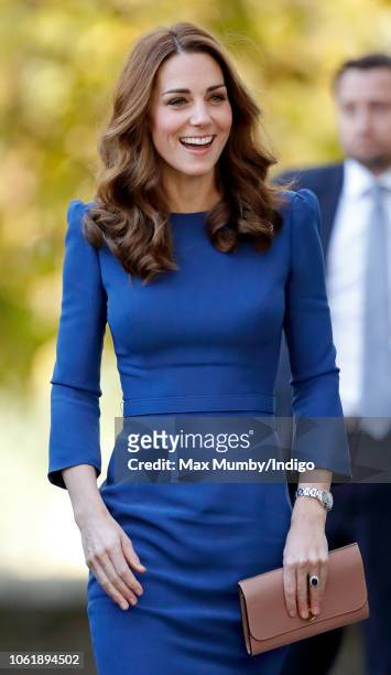 Catherine, Duchess of Cambridge visits the Imperial War Museum to view family letters from World War One on October 31, 2018 in London, England.