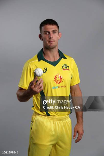 Mitch Marsh poses during the Australian Men's One Day International Squad Headshots Session on September 17, 2018 in Brisbane, Australia.