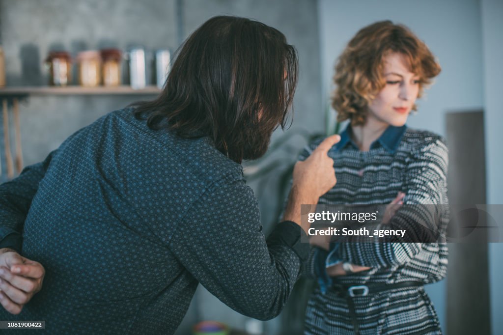 Husband and wife arguing