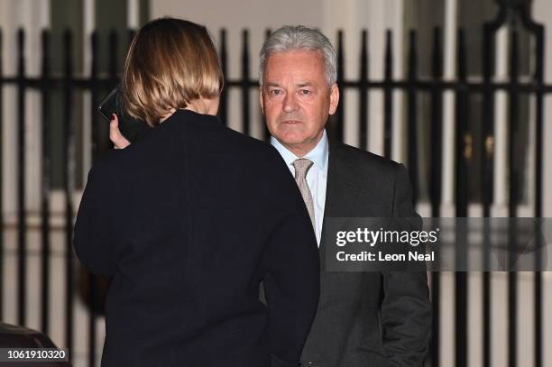 Conservative MP Alan Duncan speaks to BBC’s Laura Kuenssberg at Number 10 Downing Street on November 15, 2018 in London, England. Cabinet Ministers...