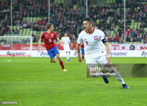 Robert Lewandowski during the international friendly soccer match between Poland and Czech Republic at Energa Stadium in Gdansk, Poland on 15...