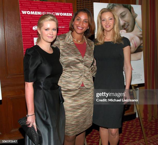 Author Cecelia Ahern, Dress for Success CEO Joi Gordon and Actress Lisa Kudrow attend the Dress for Success Fundraiser at the New York Athletic Club...