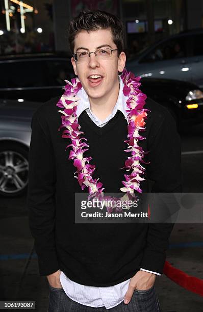 Actor Christopher Mintz-Plasse arrives at Universal Pictures' World Premiere of "Forgetting Sarah Marshall" on April 10, 2008 at Grauman's Chinese...