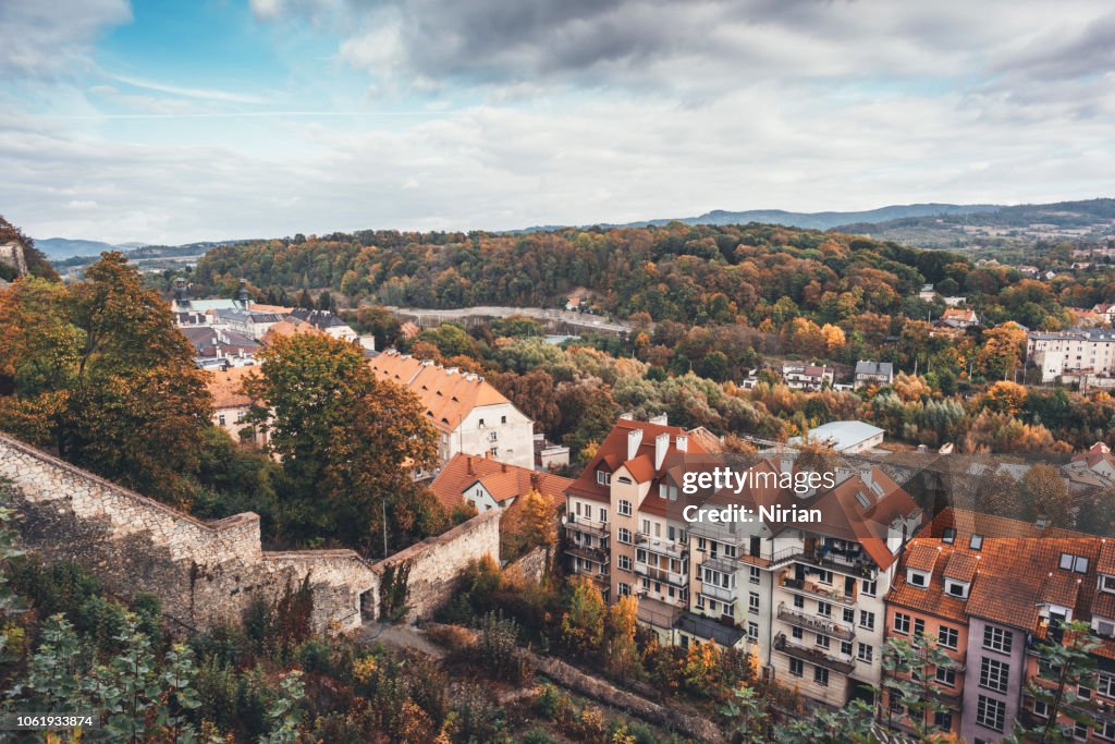 Old tenements and a fragment of the fortress wall
