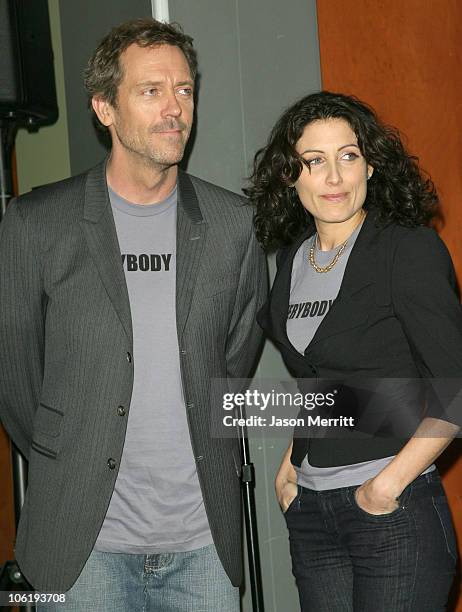 Hugh Laurie and Lisa Edelstein during "House" Announces Creation of Exclusive "House-ism" Tees at 20th Century Fox Lot in Los Angeles, California,...