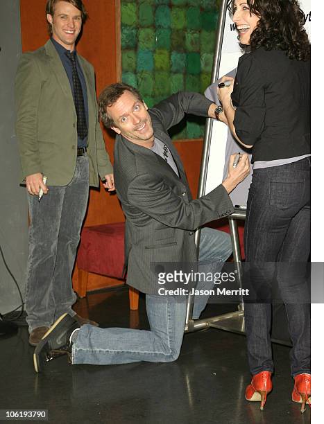 Jesse Spencer, Hugh Laurie and Lisa Edelstein during "House" Announces Creation of Exclusive "House-ism" Tees at 20th Century Fox Lot in Los Angeles,...